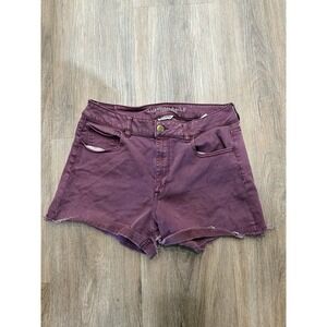 American Eagle Shorts Womens‎ Size 14 Super Stretch Raw Hem Plum Purple